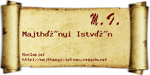 Majthényi István névjegykártya