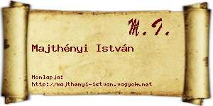 Majthényi István névjegykártya